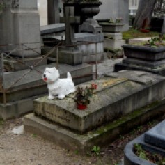The grave of a husband and wife with a memoir of their pet